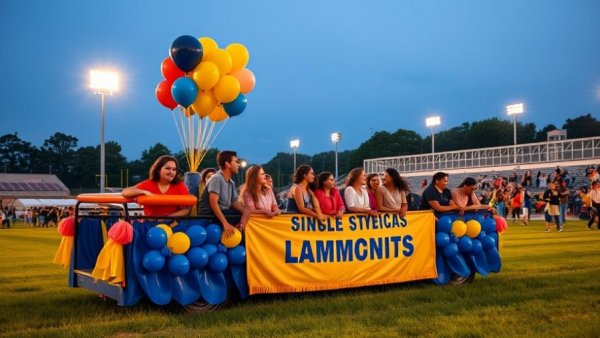 Lavon Texas community event with people on a parade float.
