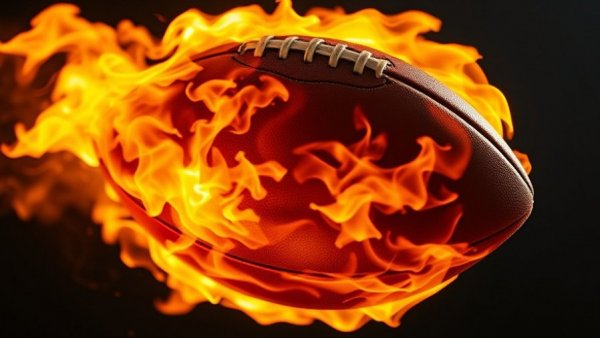 Fiery football symbolizing Dallas Cowboys playoff hopes