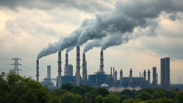 Petrochemical facility with smoke illustrating environmental impact on communities of color.