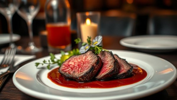 Nutcracker-inspired gourmet dining experience featuring a plated steak dish in Dallas.