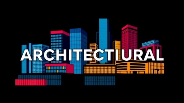 Modern architectural firm logo showcasing building designs.