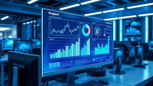 Interface of best project management software for IT teams 2025, futuristic design