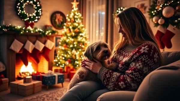 Cozy living room with stockings and holiday decor for unique stocking stuffer ideas.