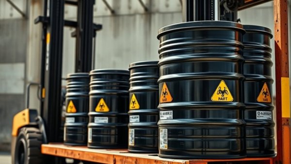 Industrial barrels in focus with hazmat labels under sunlight, relevant to EPA PFAS reporting requirements.