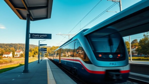 Perris South Metrolink upgrade at modern train station with sleek train.