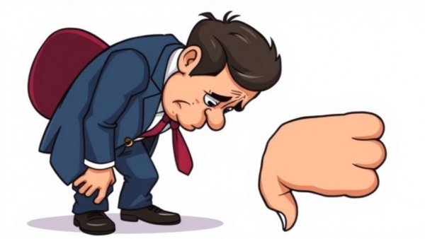 Cartoon man in suit with thumbs-down gesture; importance of safety certifications.