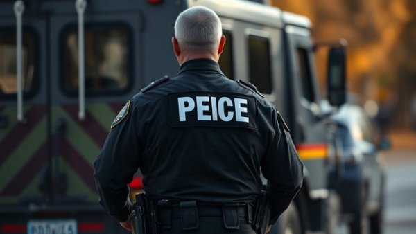 ICE officer by vehicle related to employee monitoring contract.