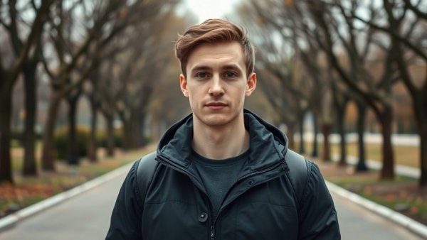 Fort Worth community member stands calmly in a park setting.