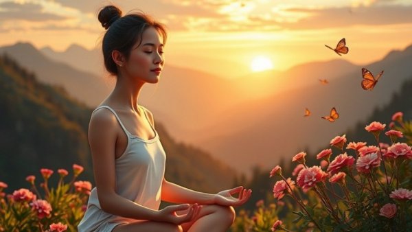 Breathwork in Addiction Recovery: serene meditation in nature.