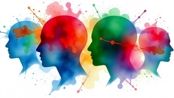 Abstract mental health watercolor illustrating workplace safety.