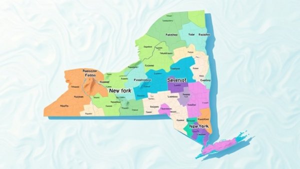 New York state map showing water infrastructure regions.