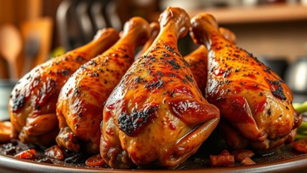 Seasoned turkey legs roasted for a year-round turkey leg fix in Dallas.