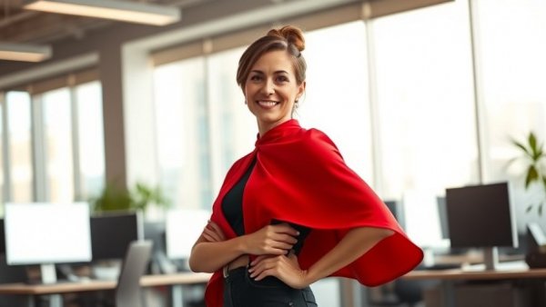 Confident woman in office, symbolizing resilience training effectiveness
