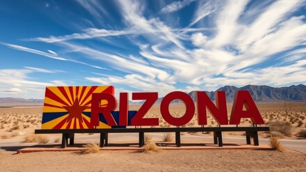 Arizona welcome sign against a bright sky symbolizing growth.