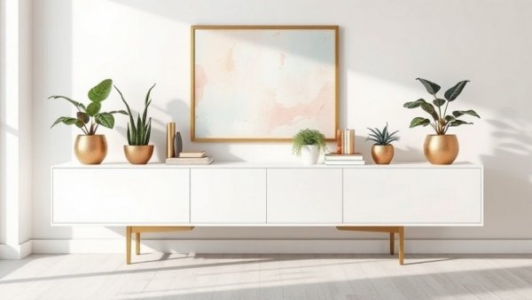 Digitizing Old Photos: Modern sideboard with art and decor