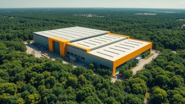 Aerial view of uranium enrichment facility investment surrounded by forest.