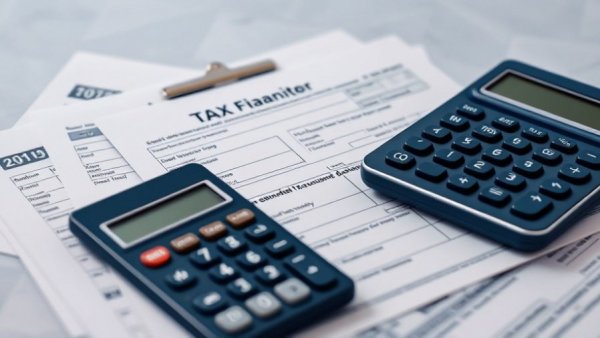 California wealth tax concept with tax forms and calculator.