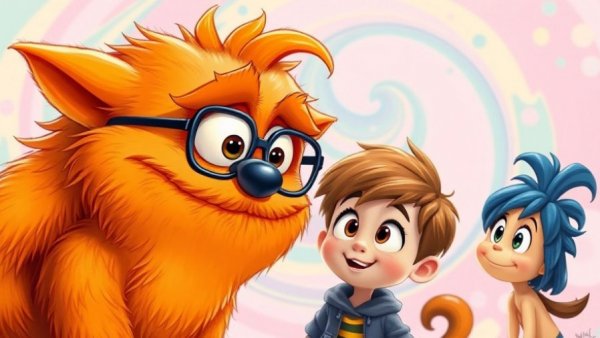 Colorful animated scene with whimsical characters at KidFilm Festival Dallas.