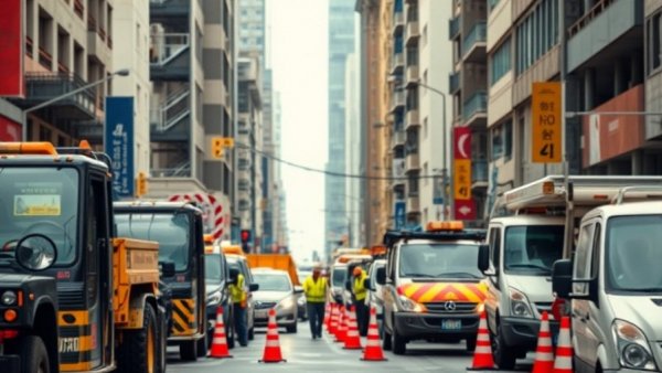 Urban street construction captures construction planning momentum.