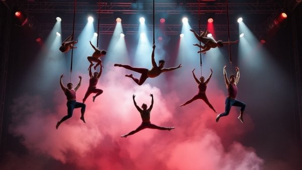 Cirque du Soleil new show ECHO acrobats in dramatic performance.