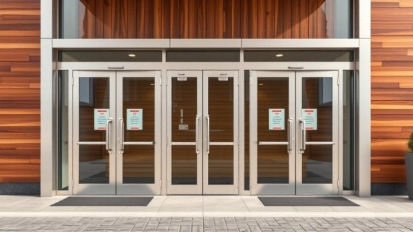 Jack Aluminium's TD68 system security entrance doors in a commercial building.