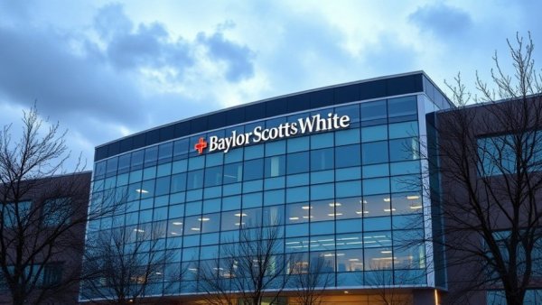 Baylor Scott & White new hospital in Willow Park with logo on building.