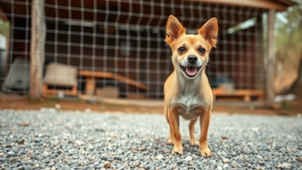 Small terrier dog in a safe shelter, highlighting Tarrant County pet safety tips.