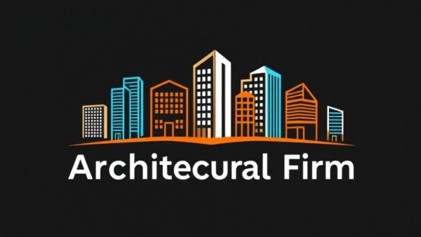 Architectural firm's logo with diverse building designs.