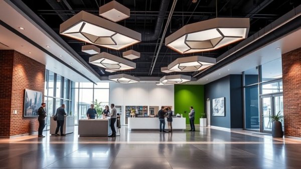 Modern corporate lobby reflecting government investment in construction projects.