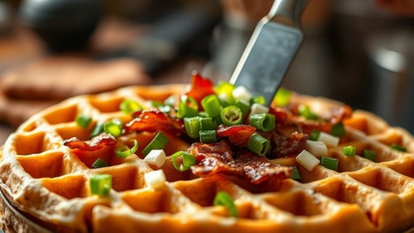 Savory waffles at Huckleberry's breakfast chain in Sachse.