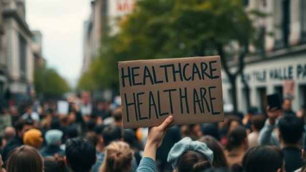 Protest sign supporting abortion access in Texas with blurred crowd.