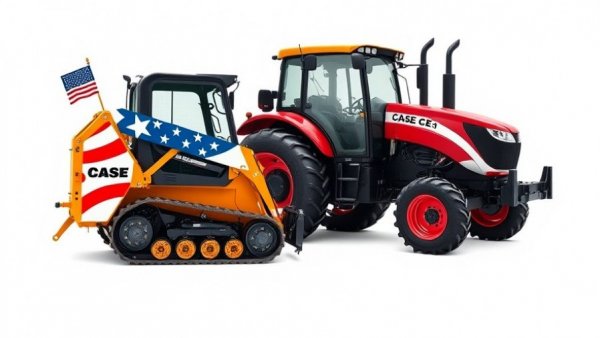 Case CE electric mini track loader with bold American flag design.