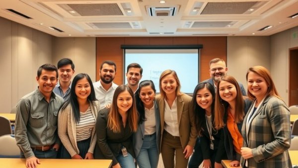 Rosendin Foundation event with a group photo of attendees in a conference room.