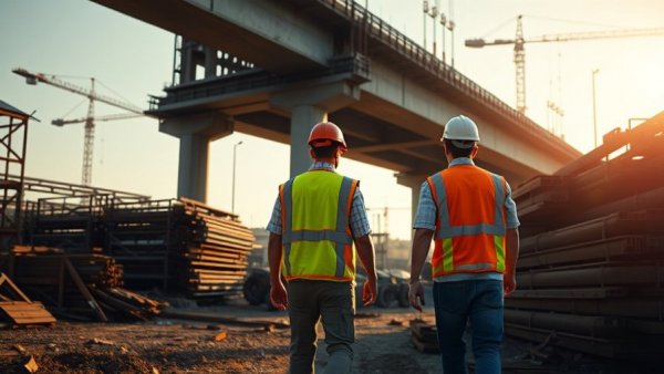 Construction workers under an overpass, exploring data strategies.