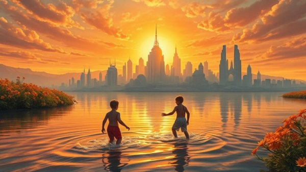 Surreal landscape from Journey North art exhibit in Dallas.