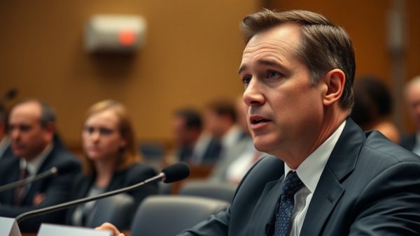 Individual speaking at conference related to offshore wind projects, neutral setting.