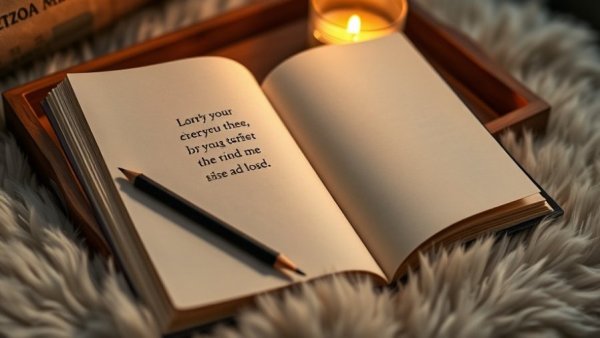 Heart Health and Emotional Wellness scene with open book and candle.