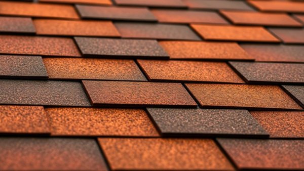 Close-up of CertainTeed heat mitigation shingles with earthy tones.