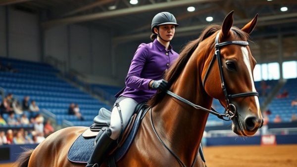 TCU equestrians at Fort Worth Stock Show rider in action.