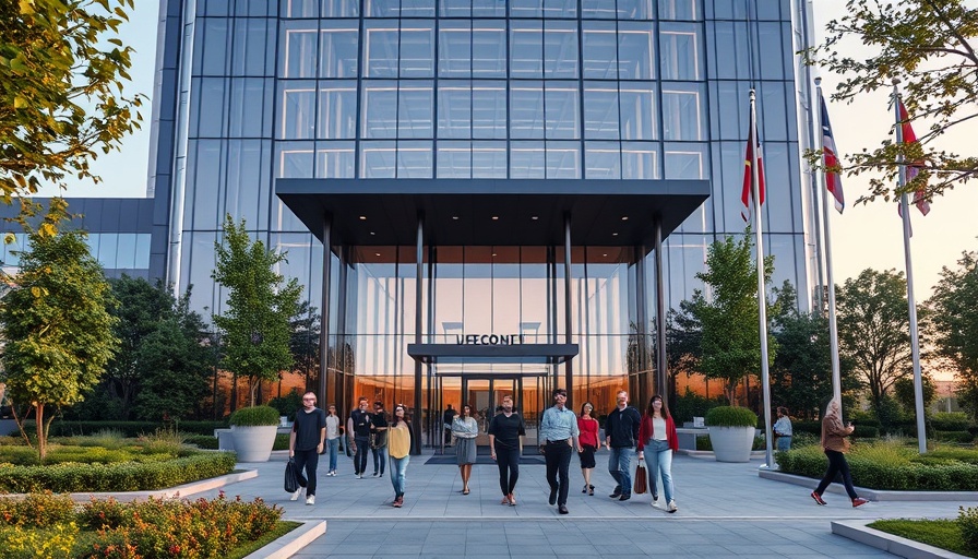 Modern building entrance with people, Contractors Report Latest Awards June 2025