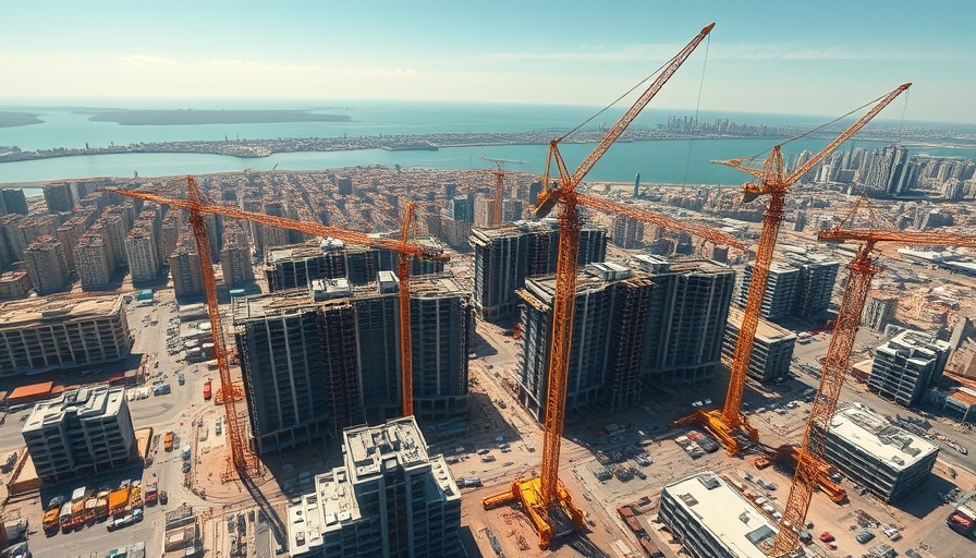 Aerial view of construction projects open for bids in California.