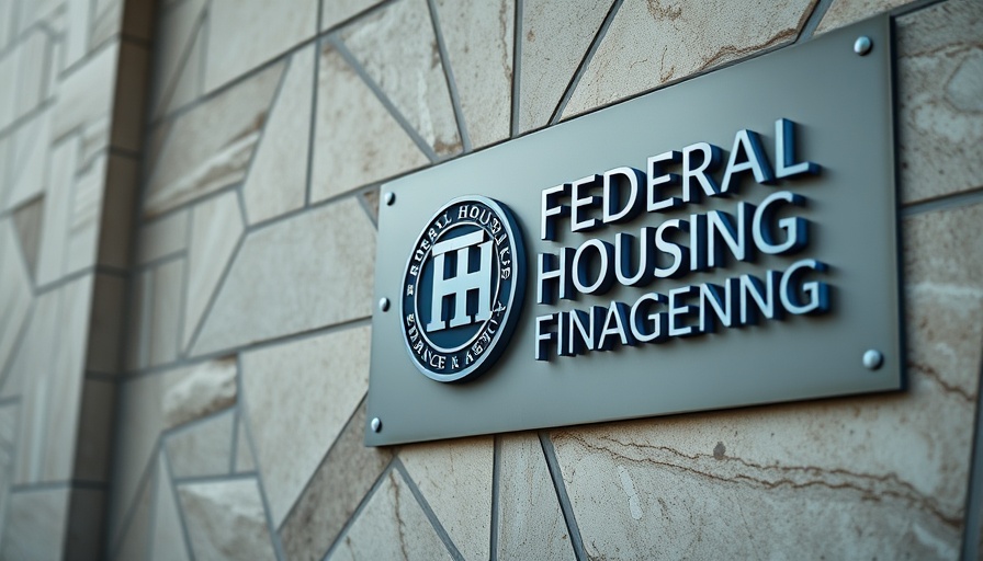 Federal Housing Finance Agency sign on textured wall.