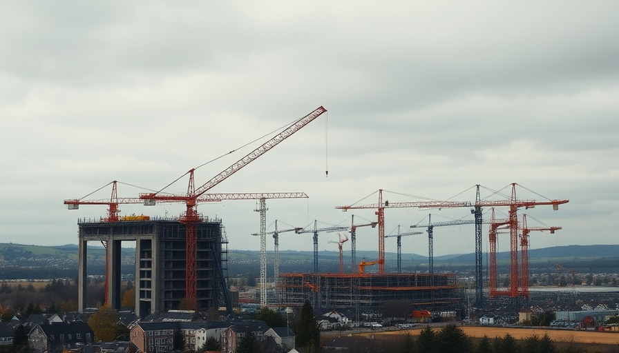 Expansive data center construction site indicating vacancy rates impact.