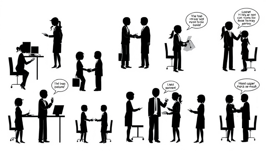 Illustration of workplace scenarios highlighting harassment issues.