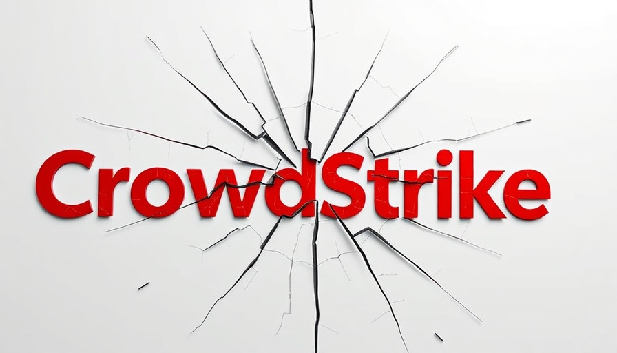 Fractured CrowdStrike logo with crack effect symbolizing disruption.