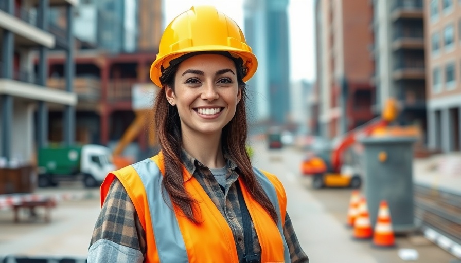 Construction worker in safety gear promoting safer productivity.