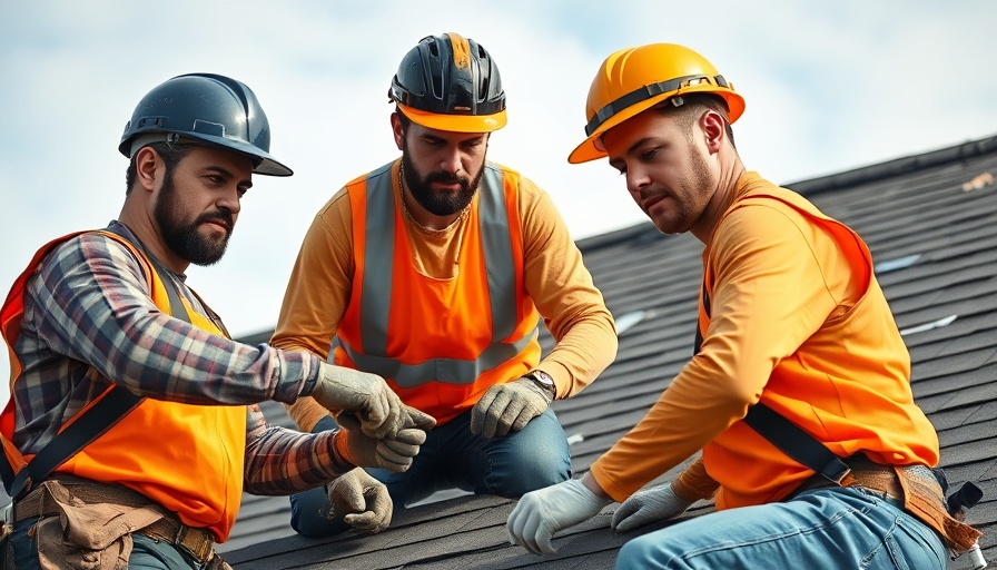 Three workers repairing roof as part of FORTIFIED building program in Louisiana.