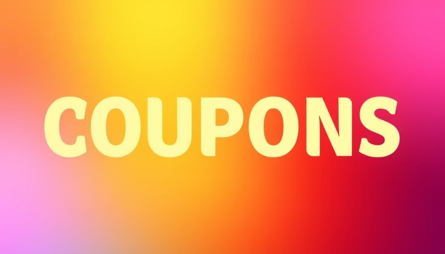 Bold 'COUPONS' text on colorful gradient background, Newegg Promo Code.