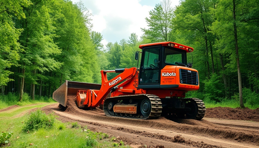 Kubota track loader clearing path amid revenue decline