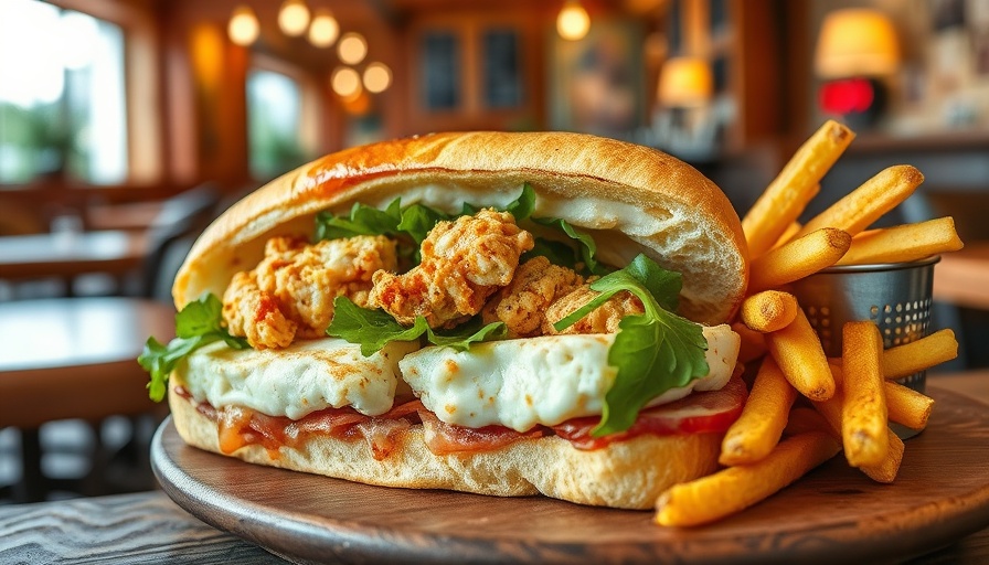 Delicious fresh seafood sandwich and fries in Dallas Fort Worth restaurant.